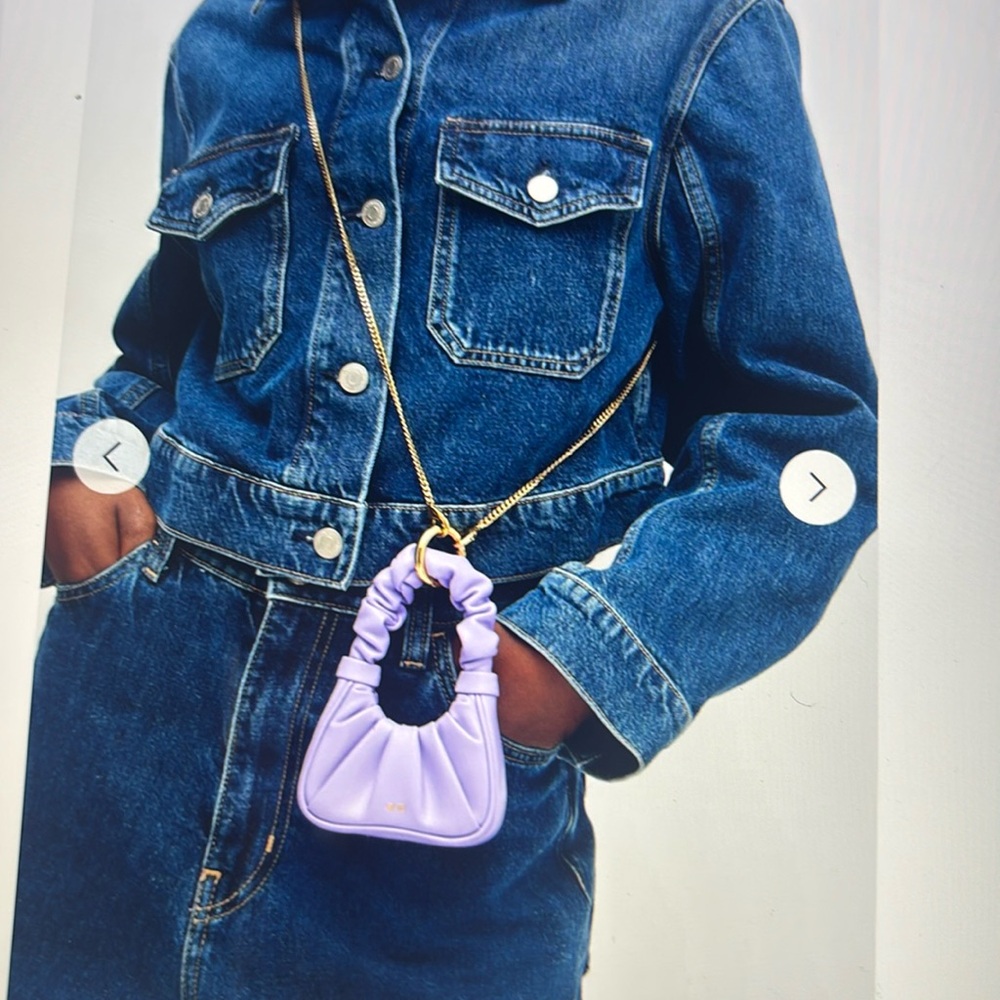 JW PEI Purple Ruched Mini Handbag with Gold Chain